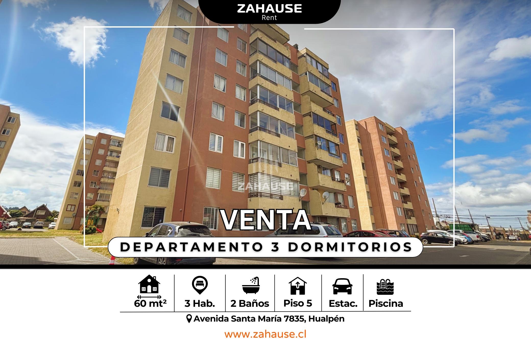 Departamento en venta 3 dormitorios en Hualpén